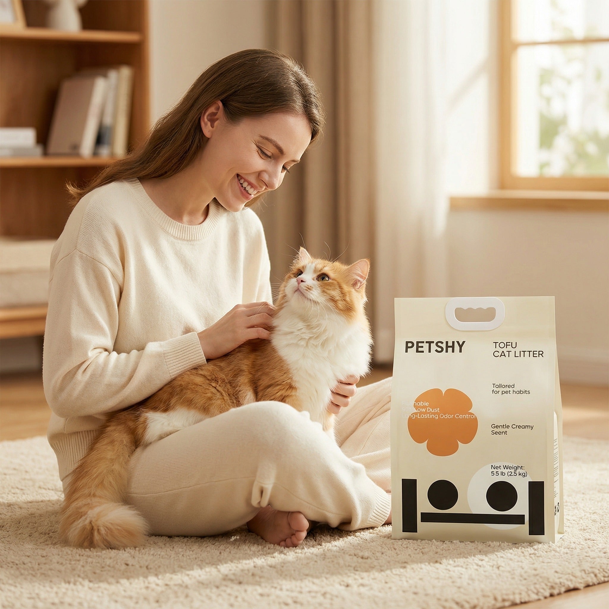 Petshy 1.5mm Tofu Cat Litter - 2.5kg/bag