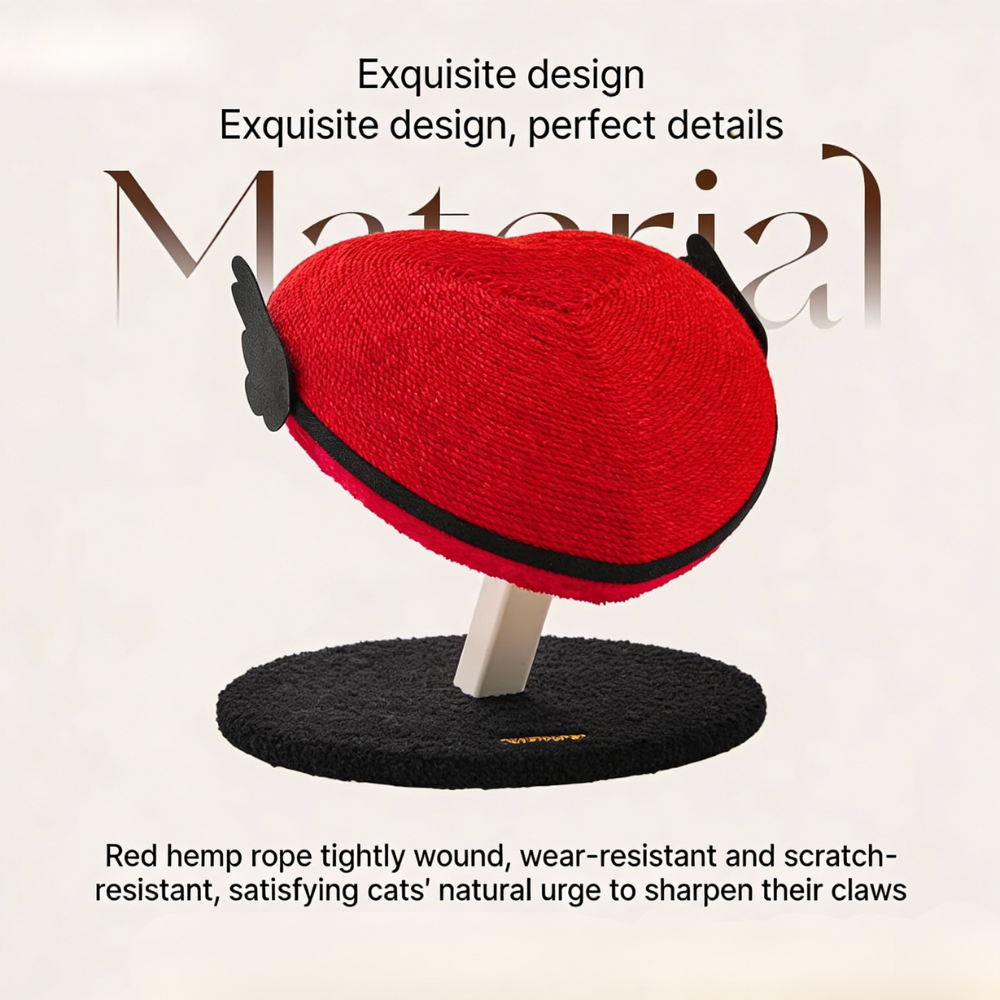 Miaofairy Red Heart Shape Cat Scratcher