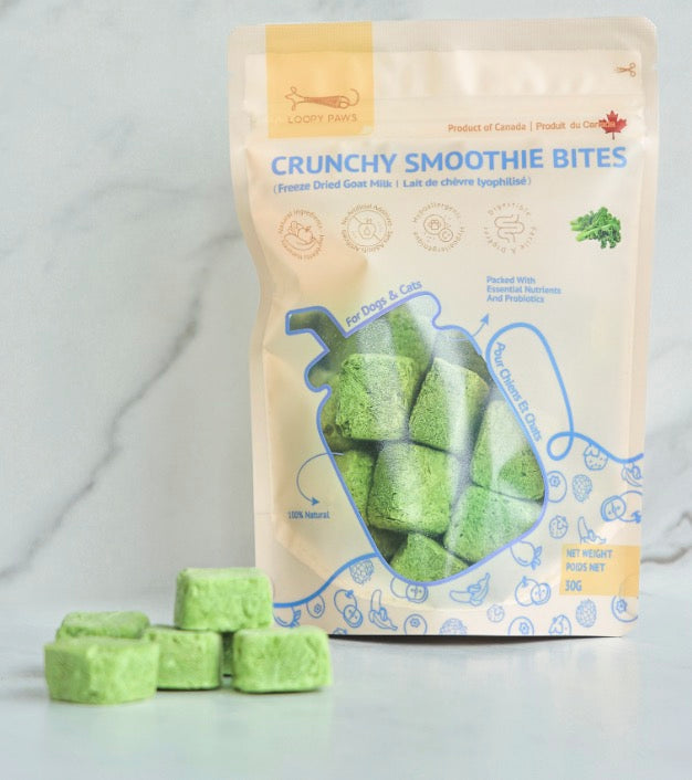 Loopypaws Crunchy Smoothie Bites For Cat & Dog - Kale 30g