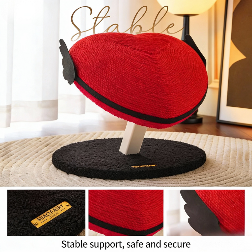 Miaofairy Red Heart Shape Cat Scratcher