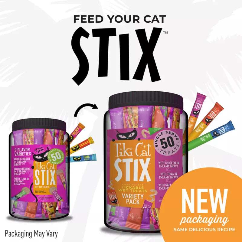 Tiki Cat Stix Cat Wet Treats - Variety Jar - 50ct