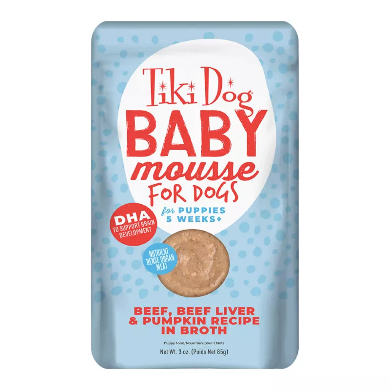 Tiki Dog Baby Mousse Puppy Wet Food - Beef Liver & Pumpkin - 3 oz