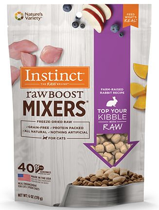 Instinct Raw Boost Mixers Grain Free Farm Raised Rabbit Topper Cat 6oz