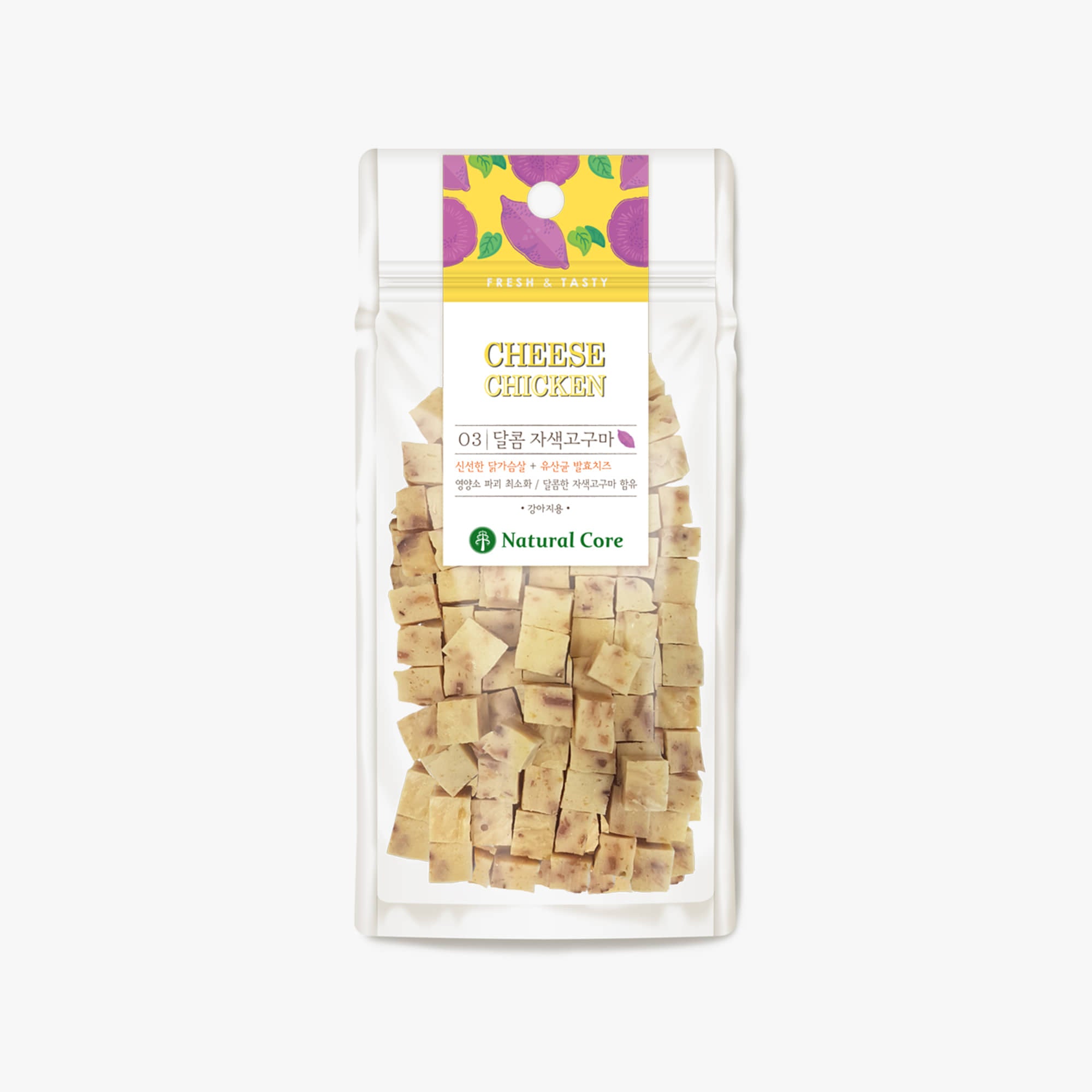 Natural Core Chicken & Sweet Potato Cheese Cube For Dog Treats - 80g