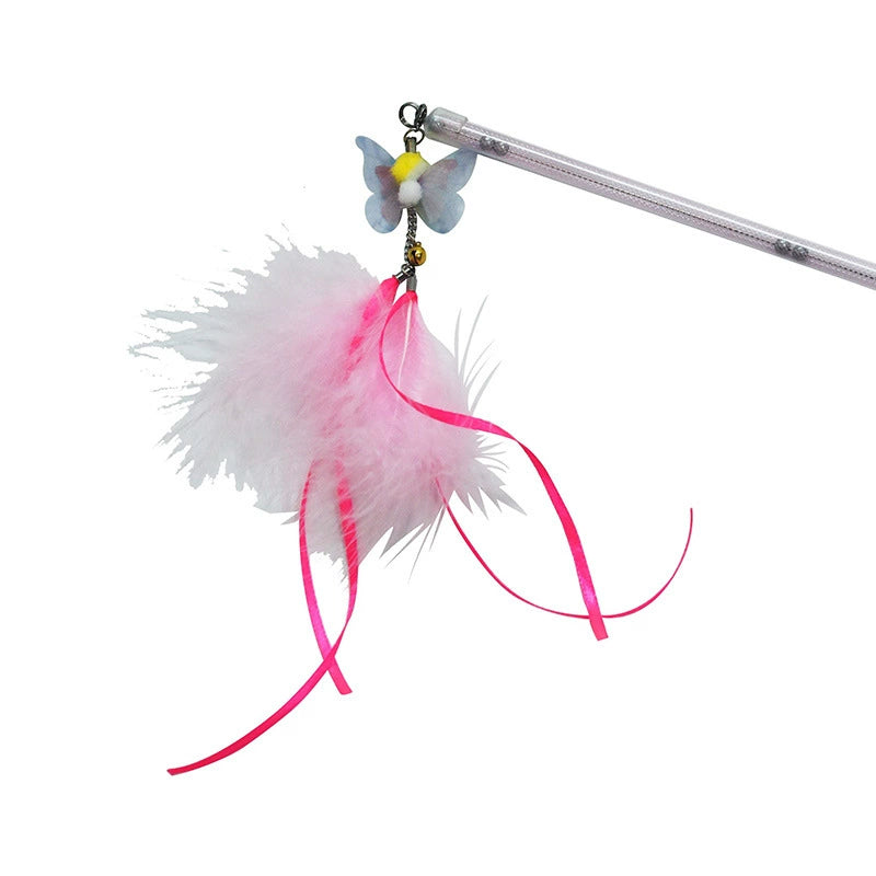 Amy & Carol Feather and Sequin Cat Teaser Wand