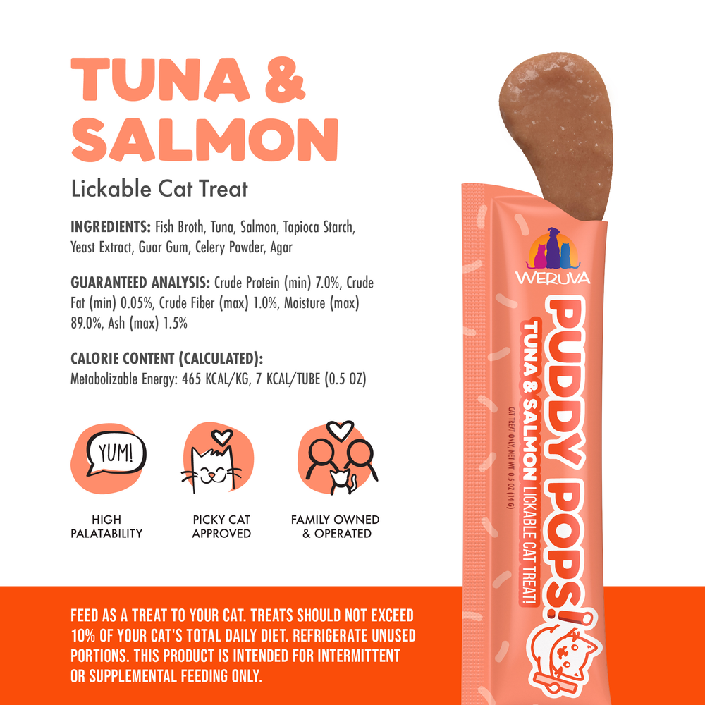 Weruva Cat Puddy Pops - Lickable Tuna & Salmon Cat Treat