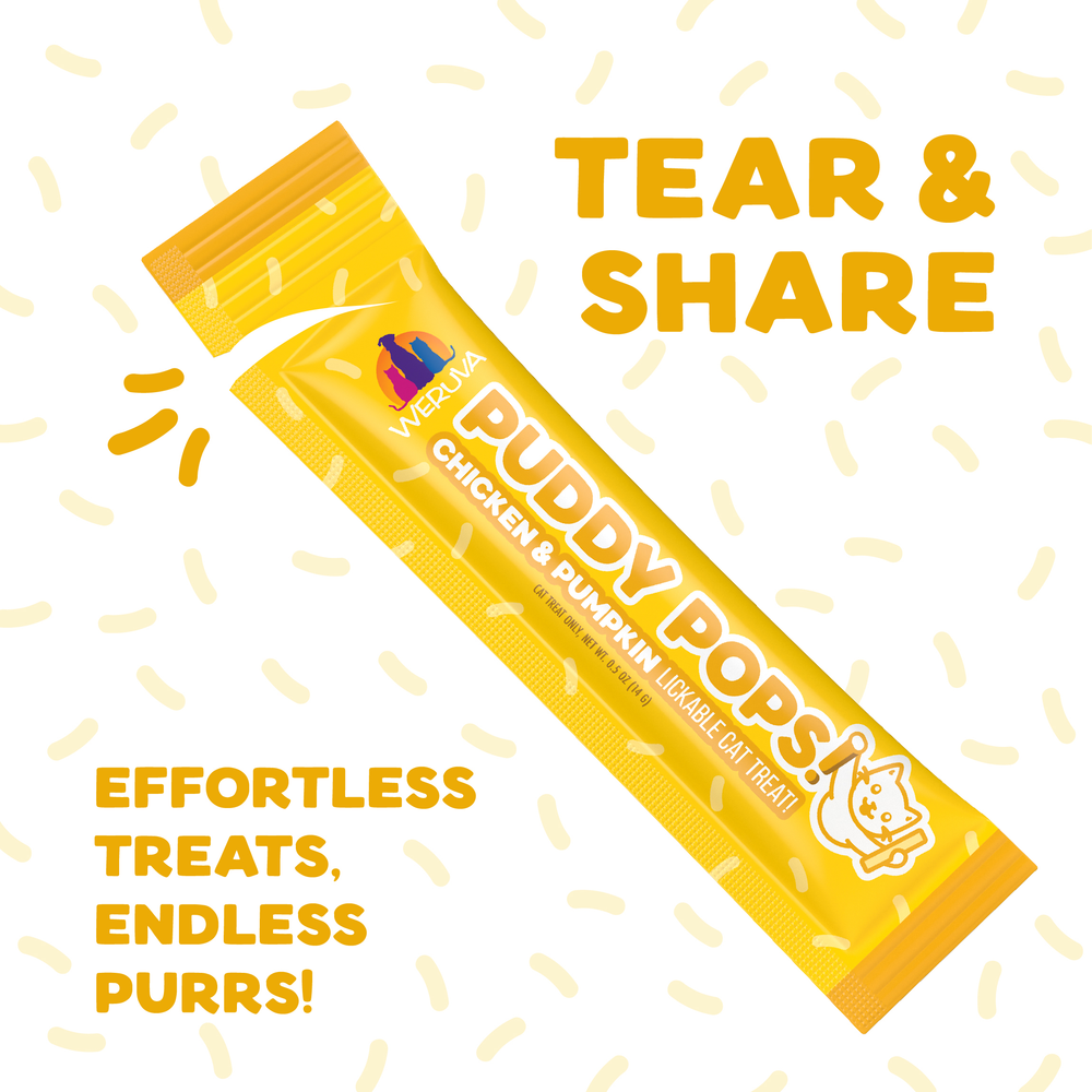Weruva Cat Puddy Pops - Lickable Chicken & Pumpkin Cat Treat