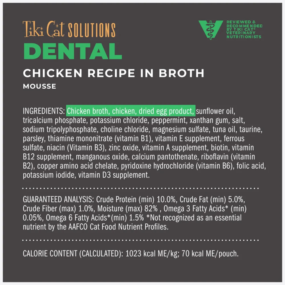 Tiki Cat Solution™ Dental Care Chicken Recipe Cat Wet Food - 2.4oz