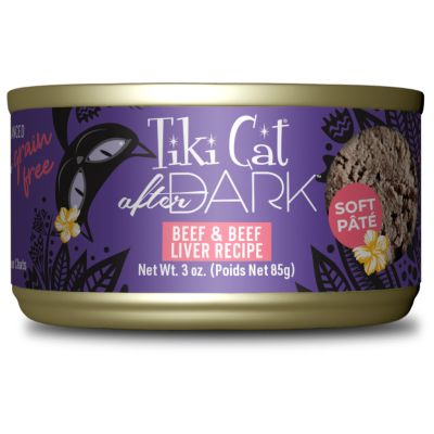 Tiki Cat After Dark Grain Free Soft Pate Beef & Beef Liver Recipe Cat Wet Food - 3oz