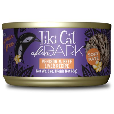 Tiki Cat After Dark Grain Free Soft Pate Venison & Beef Liver Recipe Cat Wet Food - 3oz