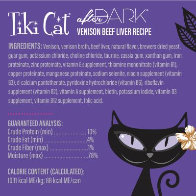 Tiki Cat After Dark Grain Free Soft Pate Venison & Beef Liver Recipe Cat Wet Food - 3oz