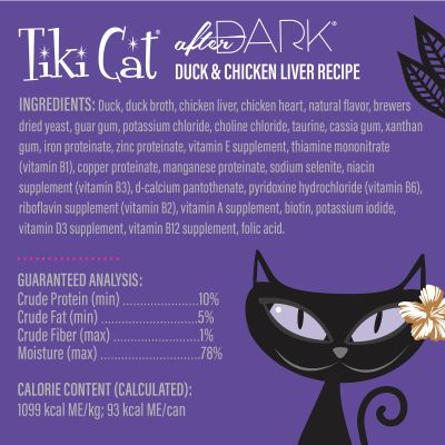 Tiki Cat After Dark Grain Free Soft Pate Duck & Chicken Liver Recipe Cat Wet Food - 3oz