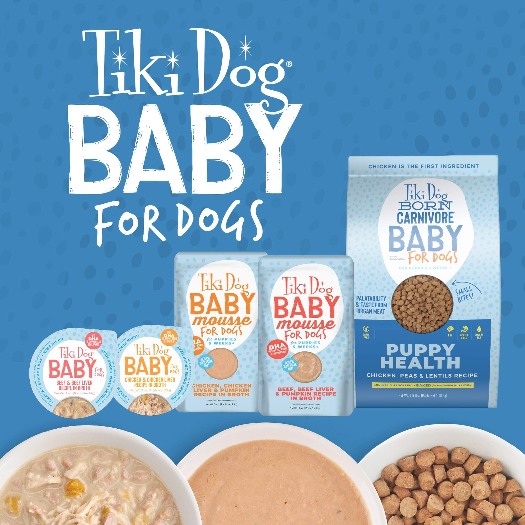 Tiki Dog Baby系列 鸡肉鸡肝配方 幼犬湿粮罐头 一套4罐*3oz入