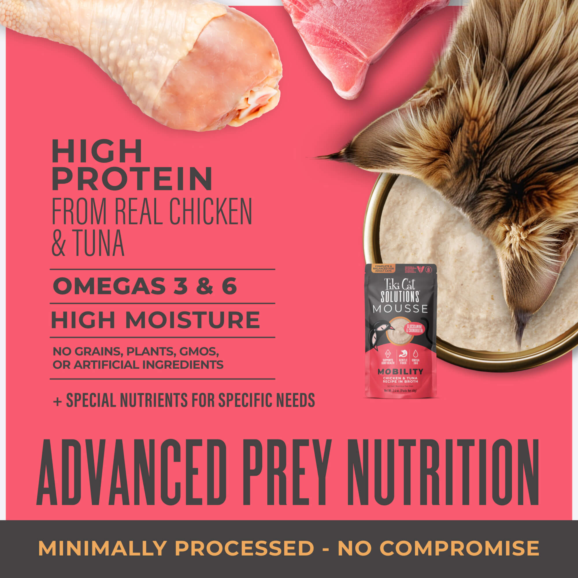Tiki Cat Solutions™ Mobility Mousse：Chicken & Tuna Recipe Cat Wet Food