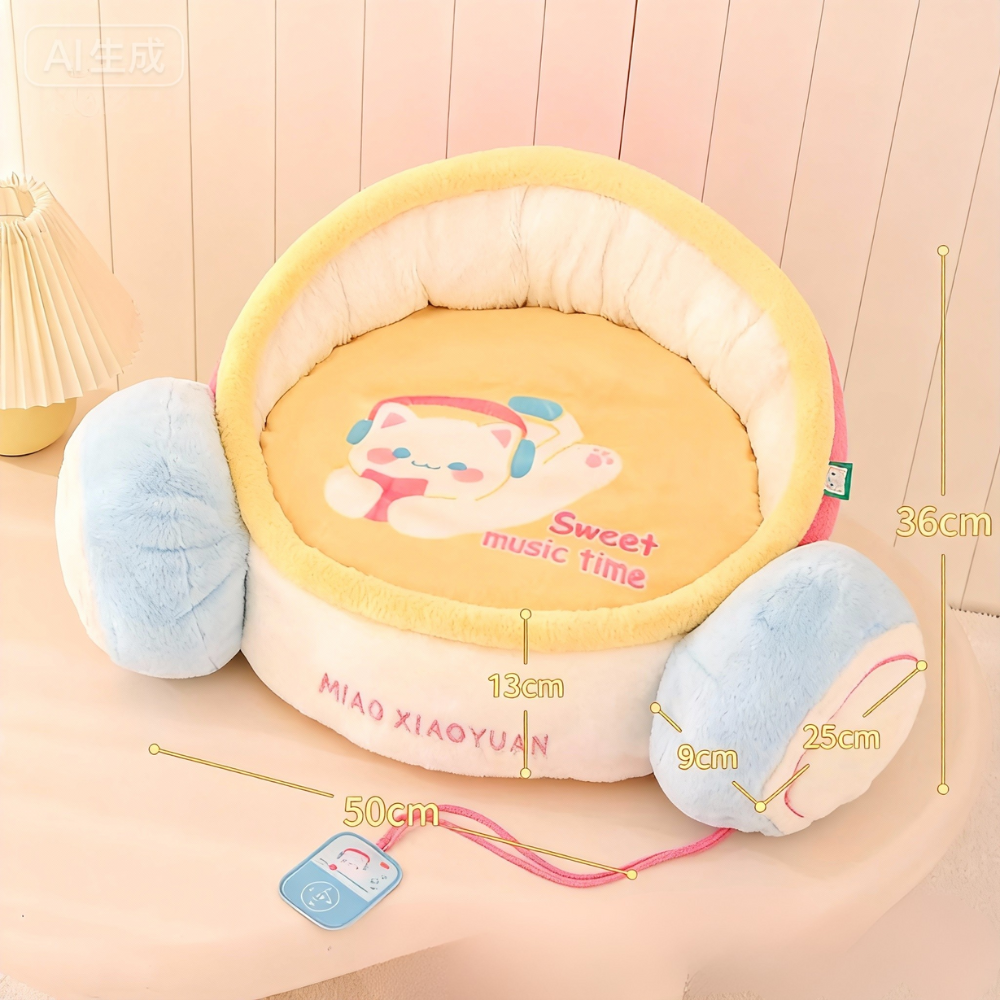 Miao-XiaoYuan Headphones Cozy Cat Bed