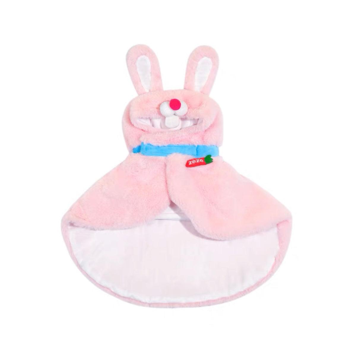 Zeze Fluffy Rabbit-Shaped Pet Cape