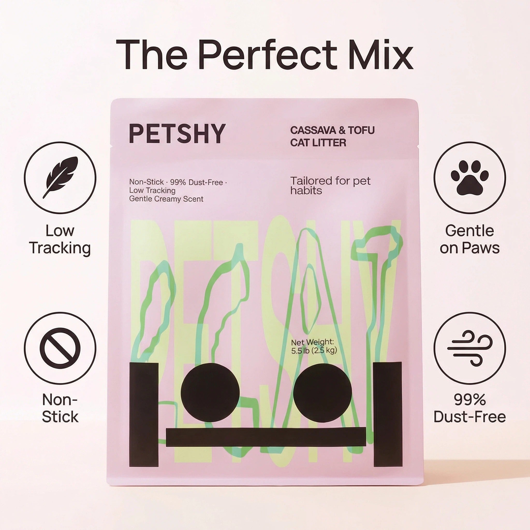 Petshy Cassava & Tofu Mixed Cat Litter - 2.5kg/bag