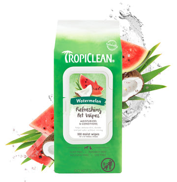 TropiClean Watermelon Dog Wipes For Paws And Butt - 100ct