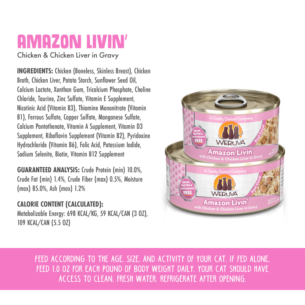 Weruva Classic Cat Amazon Livin' - Chicken & Chicken Liver in Gravy