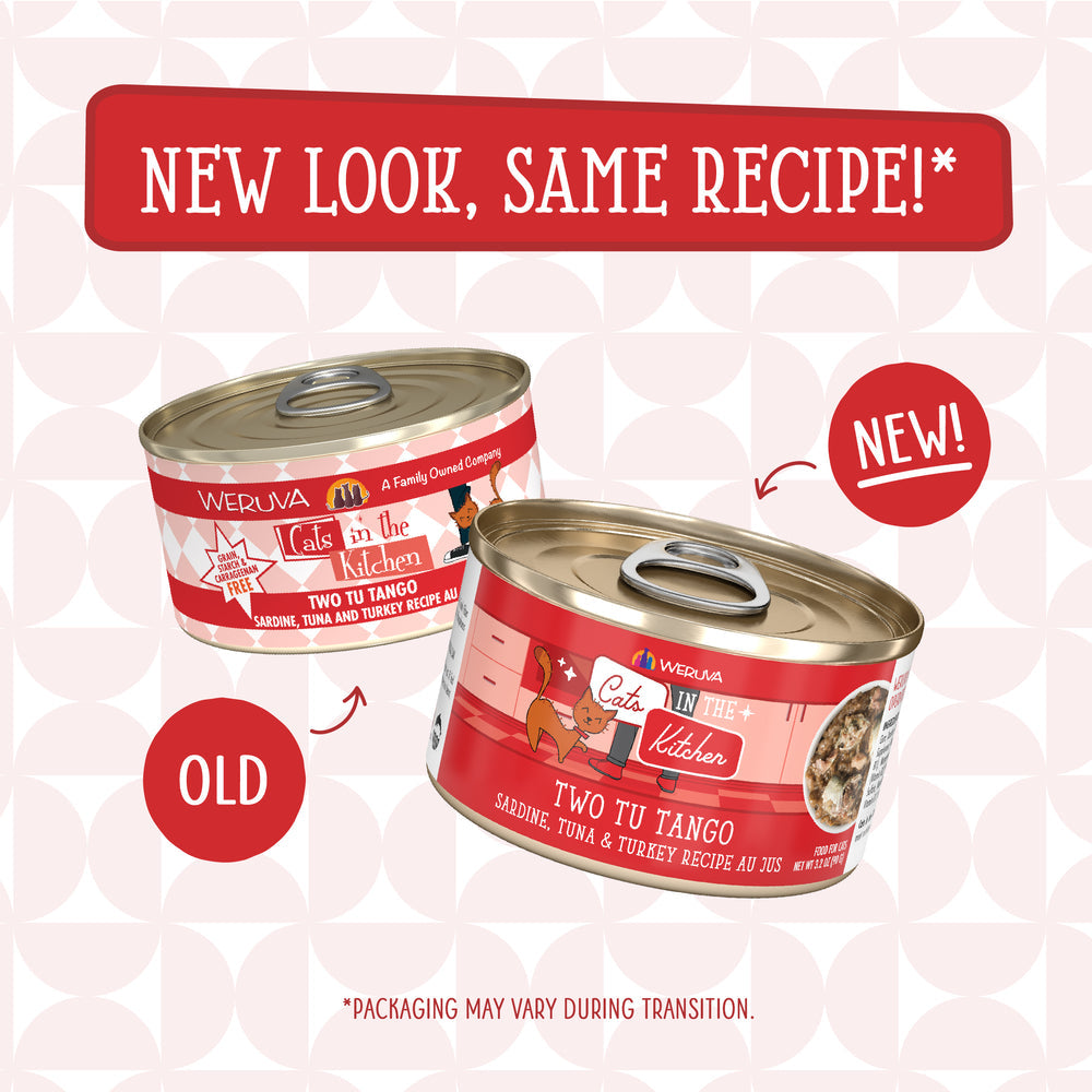 Weruva Cats in the Kitchen Two Tu Tango - Sardine, Tuna and Turkey Recipe Au Jus