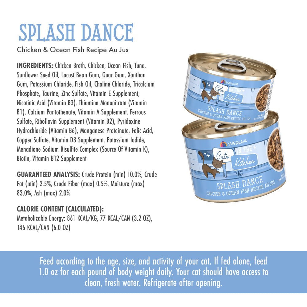 Weruva Cats in the Kitchen Splash Dance - Chicken and Ocean Fish Recipe Au Jus