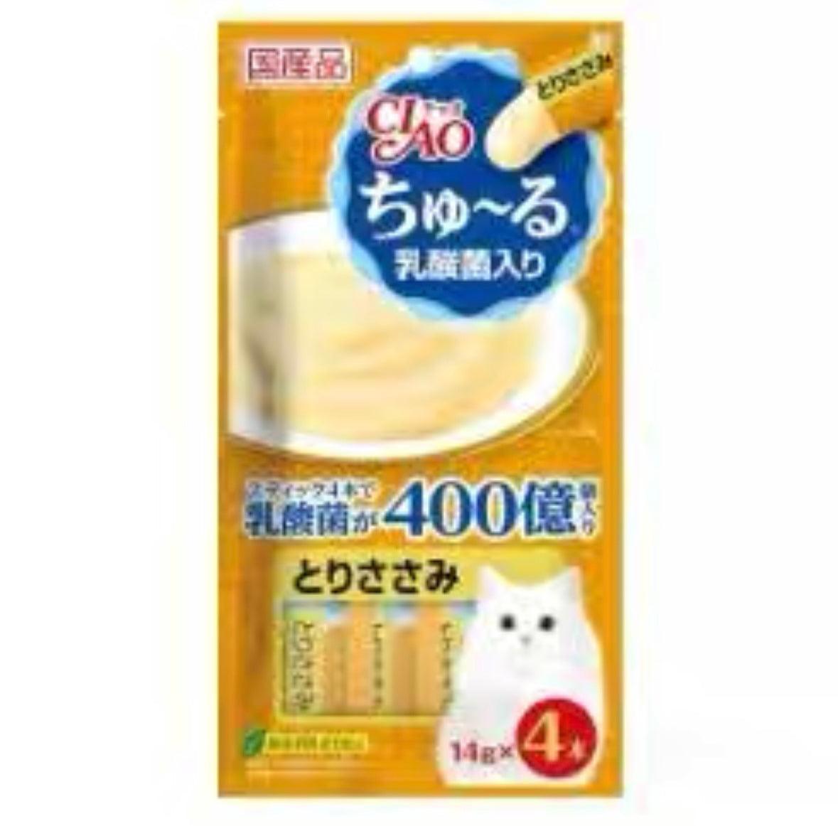 日本Ciao 400亿乳酸菌肠胃健康汤条猫条 三口味可选 一袋4根入 - Maokidspet