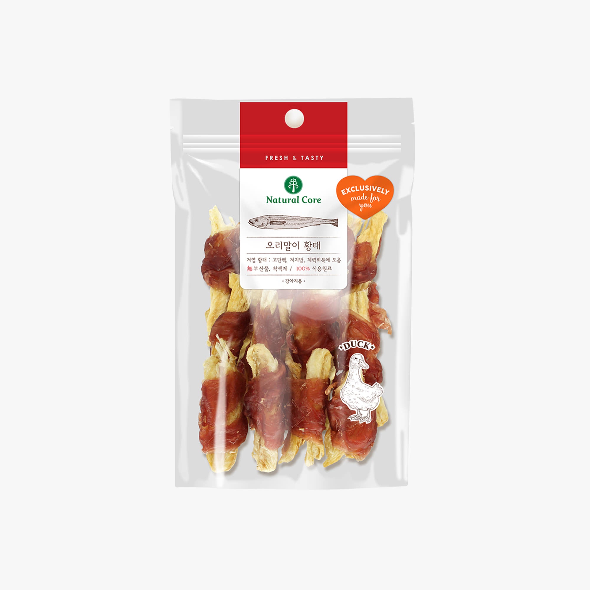 Nature Core Duck Wrapped with Pollock Dog Jerky Treats - 70g