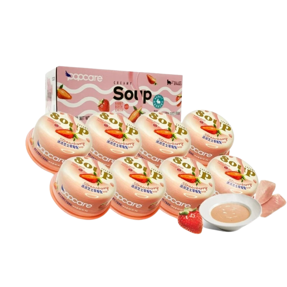 Popcare Rabbit Broth with Goat Milk & Strawberry Cat Creamy Soup