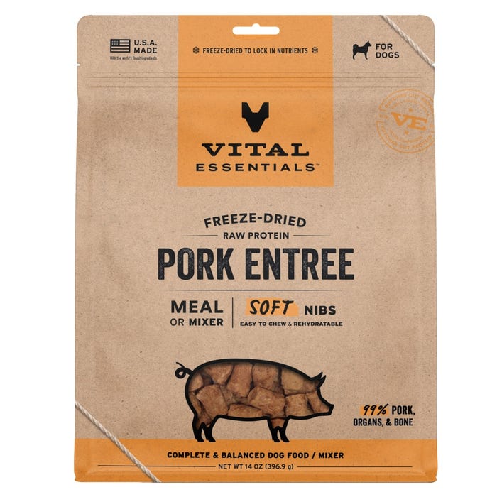 Vital Essentials Freeze-Dried Raw Pork Soft Nibs For Dogs