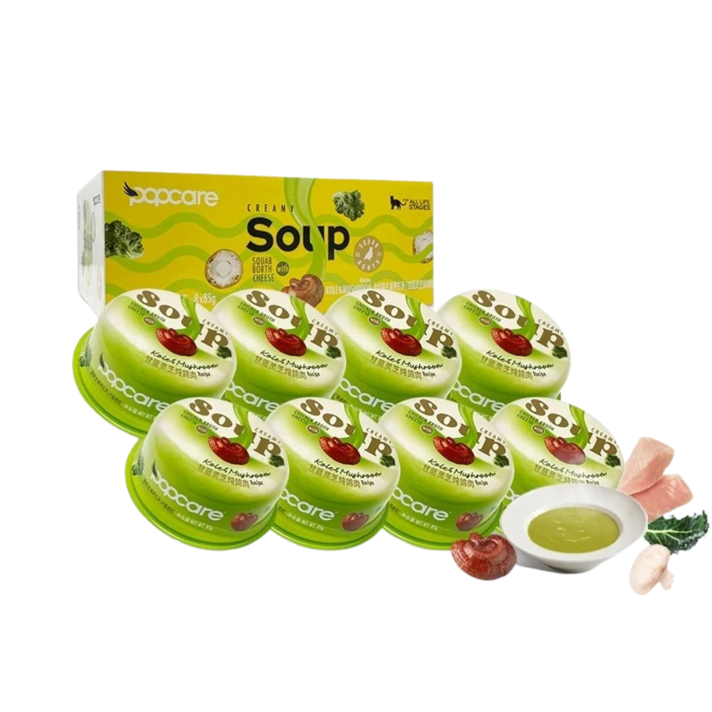 Popcare Squab Broth with Kale & Reishi Mushroom Cat Creamy Soup
