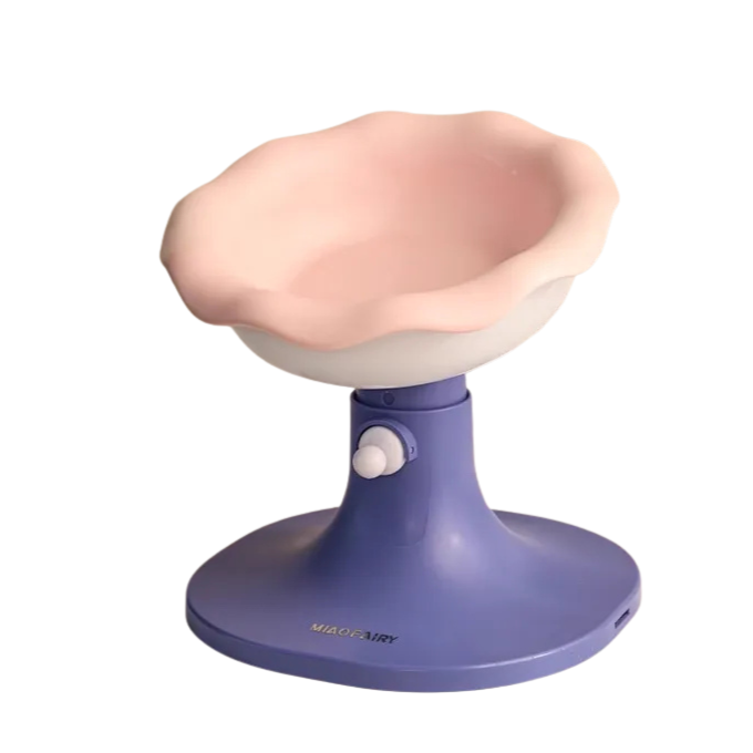 Miaofairy Adjustable Ceramic Pet Bowl - Flower Style