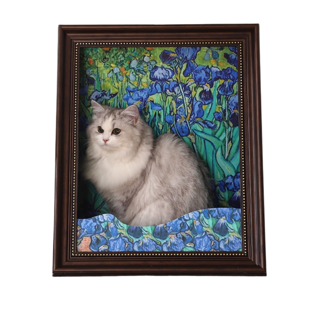 MaiFei 4D Painting Cat Condo with Scratcher – Vintage Style