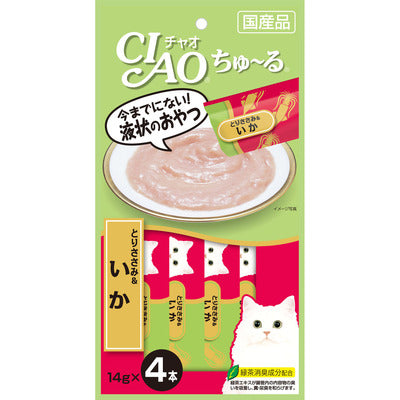 Inaba CIAO Churu Chicken & Squid Cat Treats