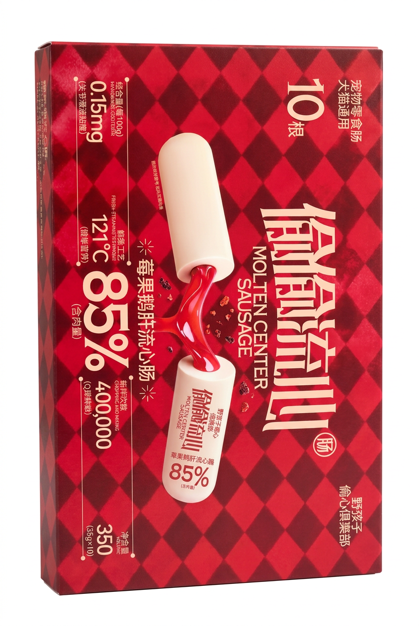 Wild Heart Molten Center Sausage Dog Treat (Berry Foie Gras flavor)