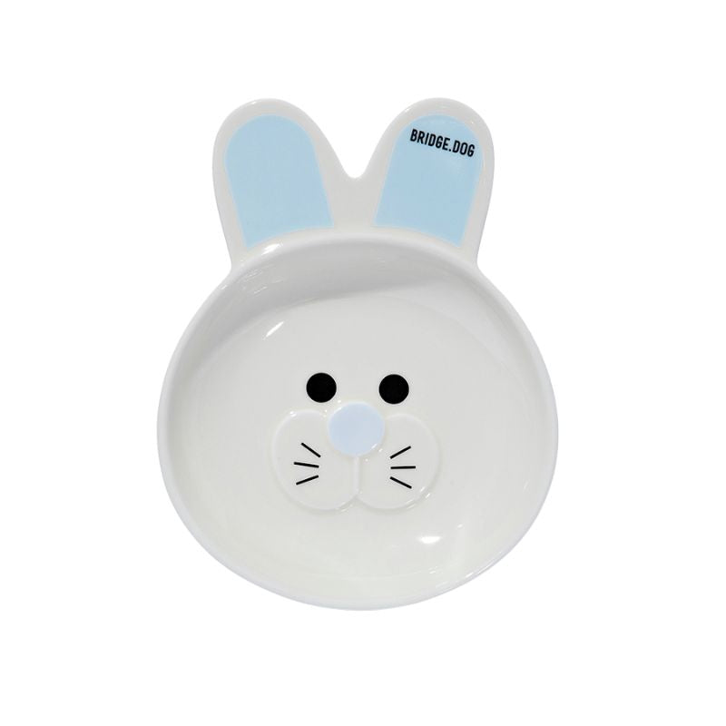 Bridge.Dog Bunny Dish（Milk White）- Blue