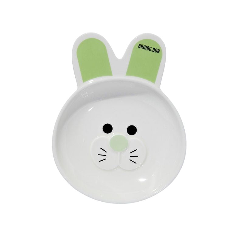 Bridge.Dog Bunny Dish（Milk White）- Green