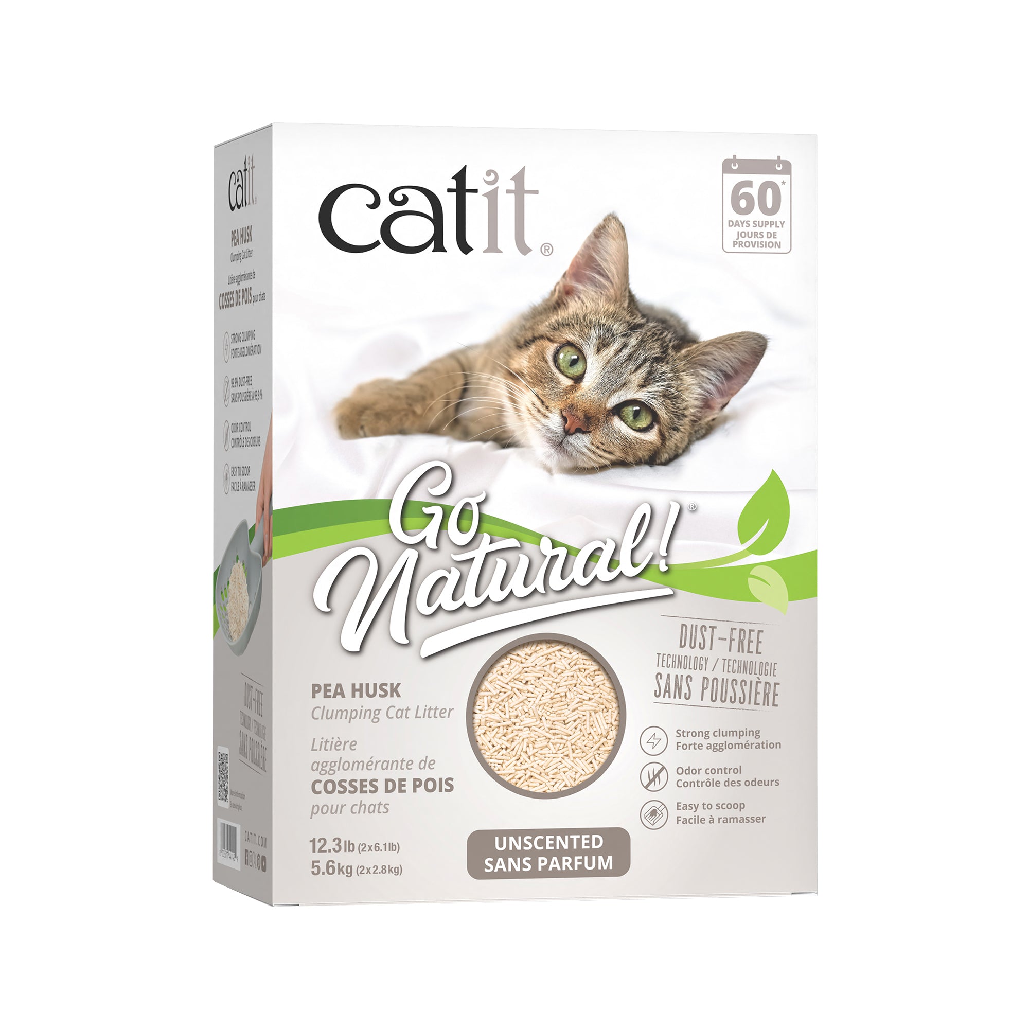 Catit Go Natural! Pea Husk Clumping Cat Litter - Unscent
