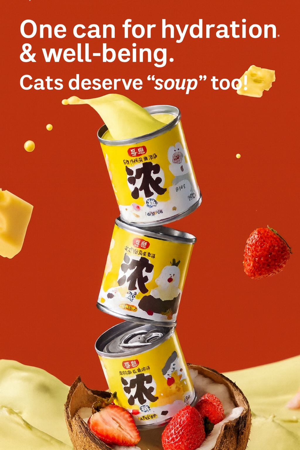 Xizai Gravy Entrée Mousse Canned Food for Cats - Egg Yolk Coconut Chicken Flavor