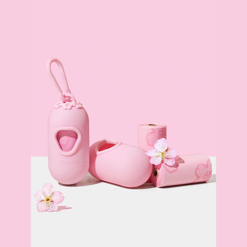 Vetreska Cherry Blossom Pet Poop Bags & Dispenser