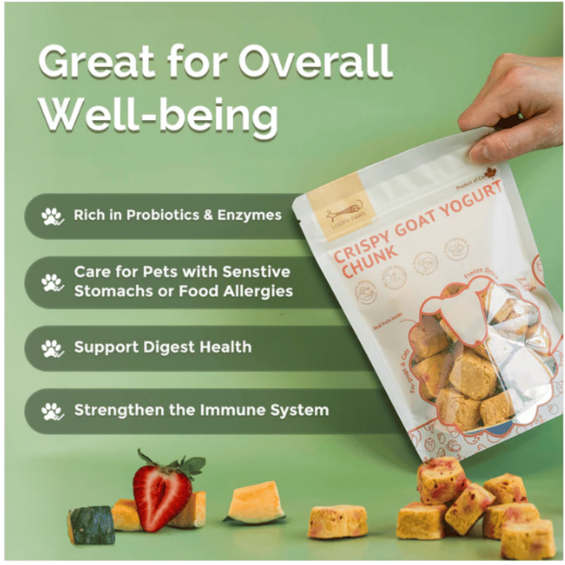 Loopypaws Crispy Goat Yogurt Treats For Cat & Dog - Veggie & Apple