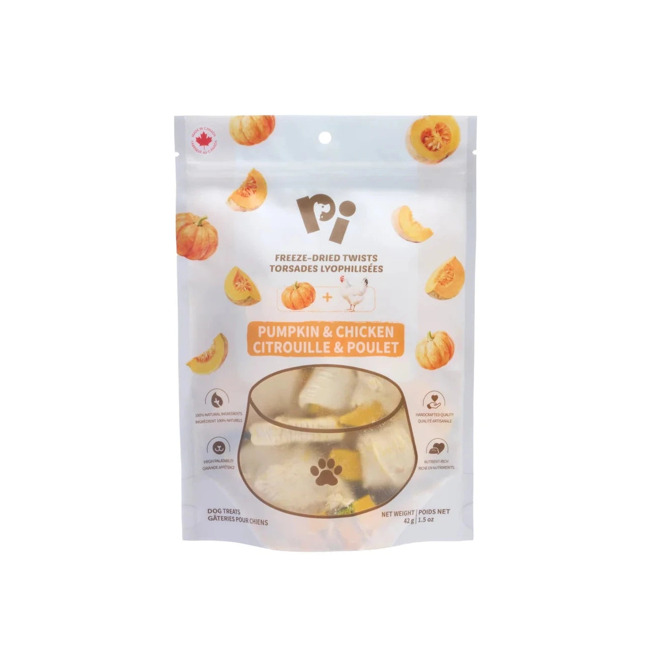 PI 狗狗专用 鸡肉卷蔬果冻干 训练磨牙必备 南瓜鸡肉卷 一袋35g