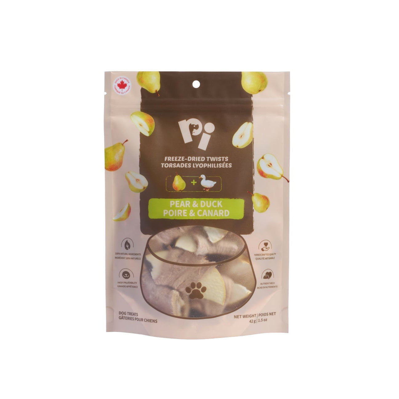 PI 狗狗专用 鸭肉卷蔬果冻干 训练磨牙必备 梨鸭肉卷 一袋35g