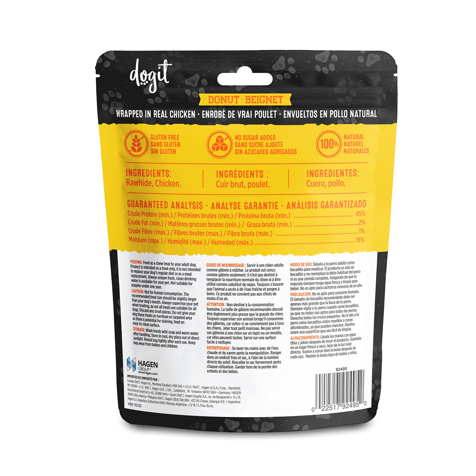 Dogit SnackBar生牛皮零食 - 鸡肉甜甜圈 - 1块 (直径10 - 11.4厘米/4 - 4.5英寸) (复制)