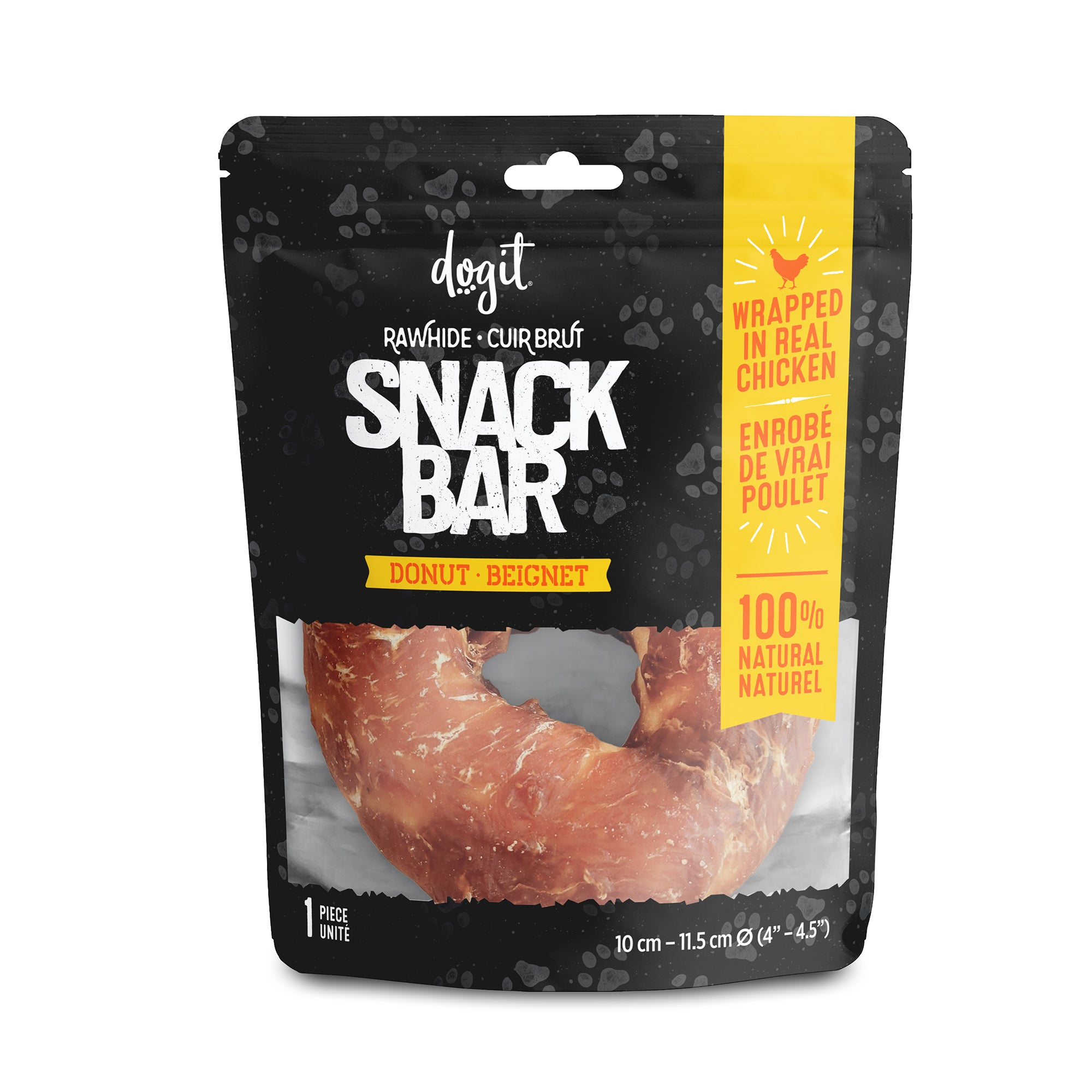 Dogit SnackBarRawhide - Chicken-Wrapped Donuts - 1 pc (10 - 11.4 cm/4 - 4.5 in dia.) (Copy)