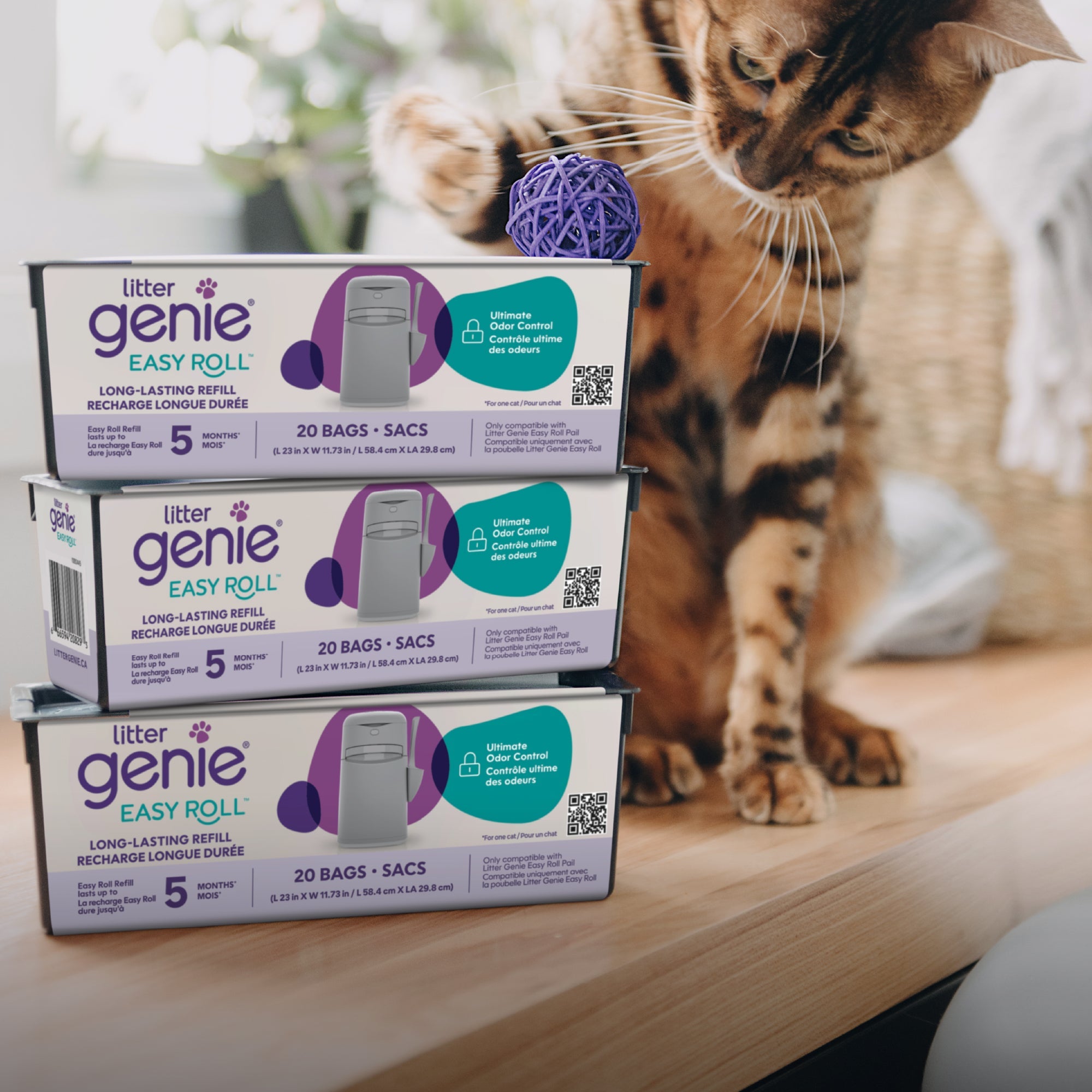 Litter Genie 垃圾桶专用替换垃圾袋 一盒20袋 单猫家庭可使用5个月