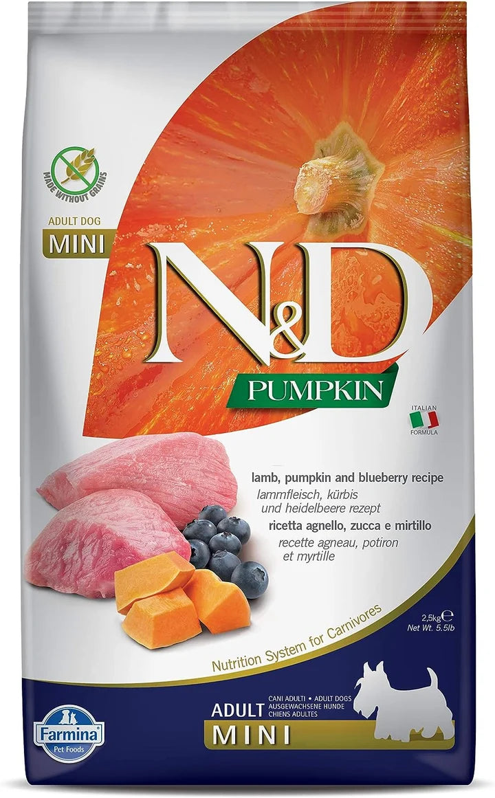 Farmina N&D Pumpkin Lamb & Blueberry Adult Mini Dog Food - 7kg