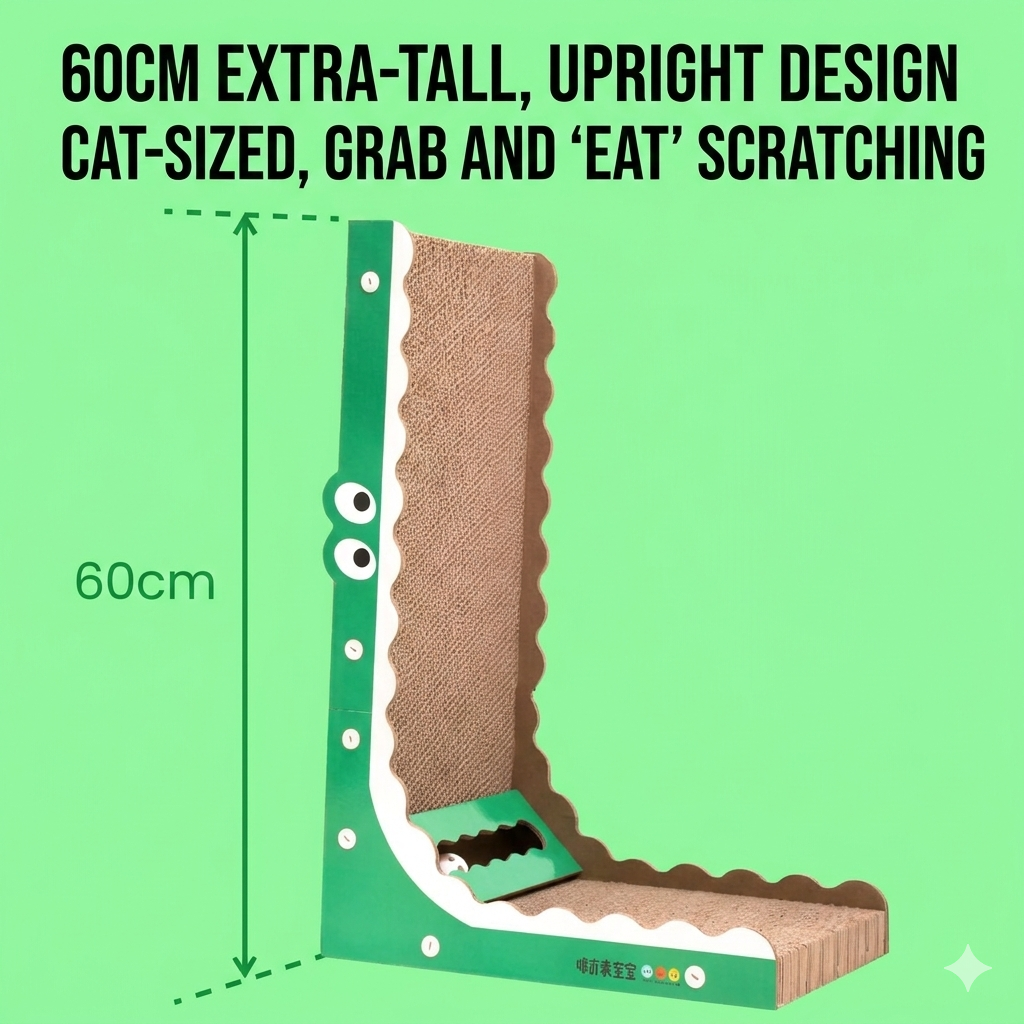 Purlab Crocodile Standing Cat Scratcher