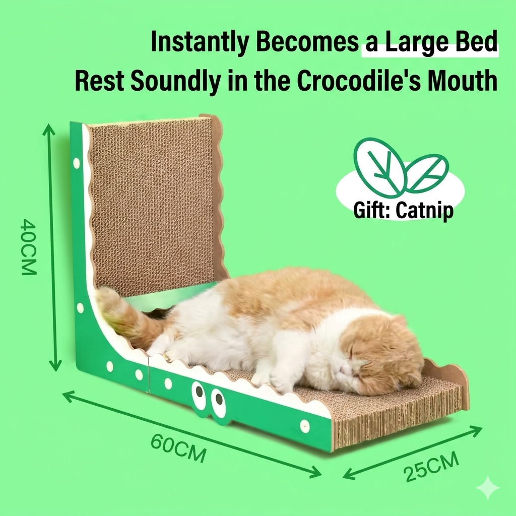 Purlab Crocodile Standing Cat Scratcher