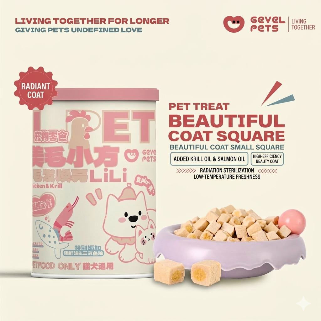 Gevel Pets Krill & Salmon Oil Skin & Coat Freeze-Dried Treats - 40g