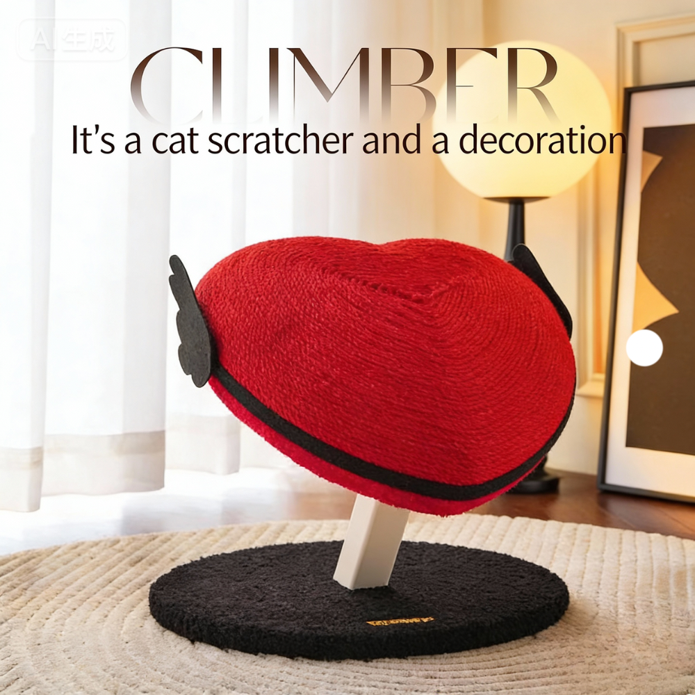 Miaofairy Red Heart Shape Cat Scratcher
